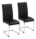 2er Set Esszimmerstuhle mit Metallgestell Kuchenstuhl, Schwarz