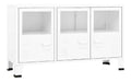Industrial Sideboard Wei 105x35x62 cm Metall und Glas
