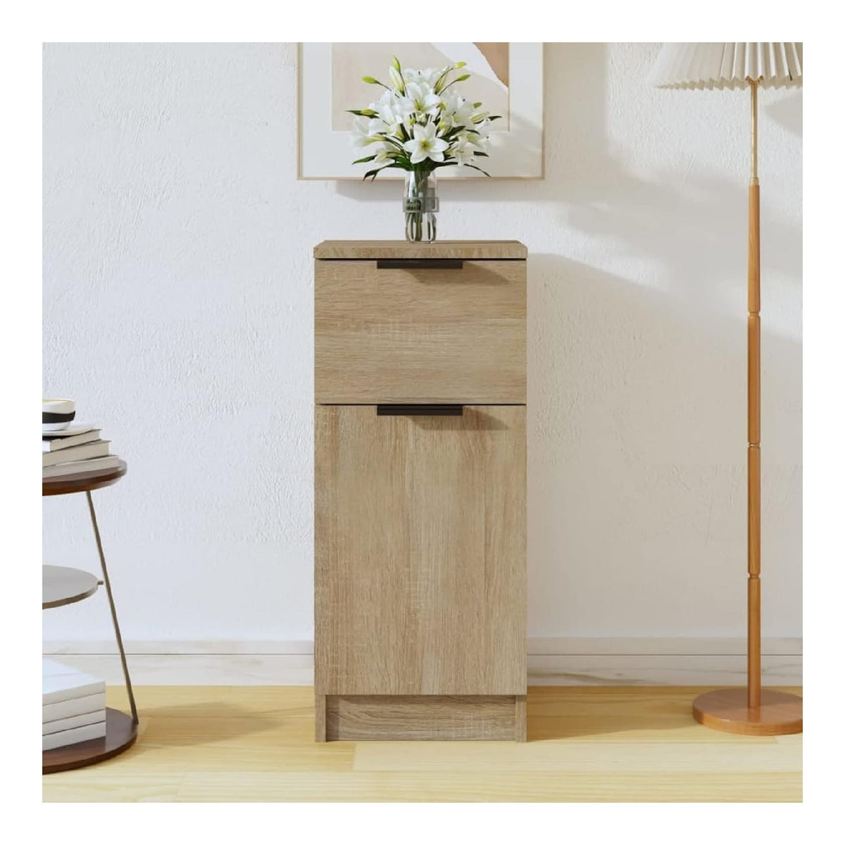 Sideboard mit Tur und Schublade Kommode Anrichte Mehrzweckschrank Beistellschrank Schrank Standschrank Holzwerkstoff Sonoma-Eiche 30x30x70 cm