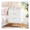 Kommode Mit 3 Schubladen 40x60x80cm, Schubladenschrank Mit Goldenen Griffen