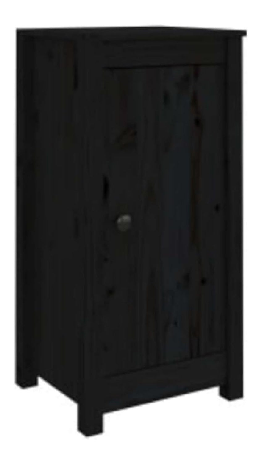 Sideboard 2er Set Schwarz 39x35x80 cm Kiefer Massivholz Schrank