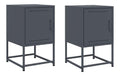 2er Set Nachttisch Anthrazit 36x39x60,5 cm Stahl Beistelltisch