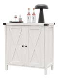 Buffet Sideboard im Landhausstil - Kommode mit Turen & Regalen, ideal als Flur-, Wohn- oder Esszimmerschrank, robust & vielseitig, verstellbare Ablage - American White Oak, 76x40x80 cm