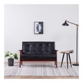 Retro-Look 2-Sitzer-Sofa mit Kunstlederbezug, Schwarz, 113,5 x 67 x 73,5 cm Model248642