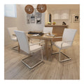 stuhle,esszimmerstuhl,essstuhle,Dining Chair,schmale stuhle,Freischwinger 4 STK. Wei Kunstlederessstuhl,besucherstuhl,wartezimmer stuhle,Bequeme stuhle