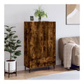 Schranke und Aufbewahrung, Buffets und Sideboards, Highboard, geraucherte Eiche, 69,5 x 31 x 115 cm, Holzwerkstoff