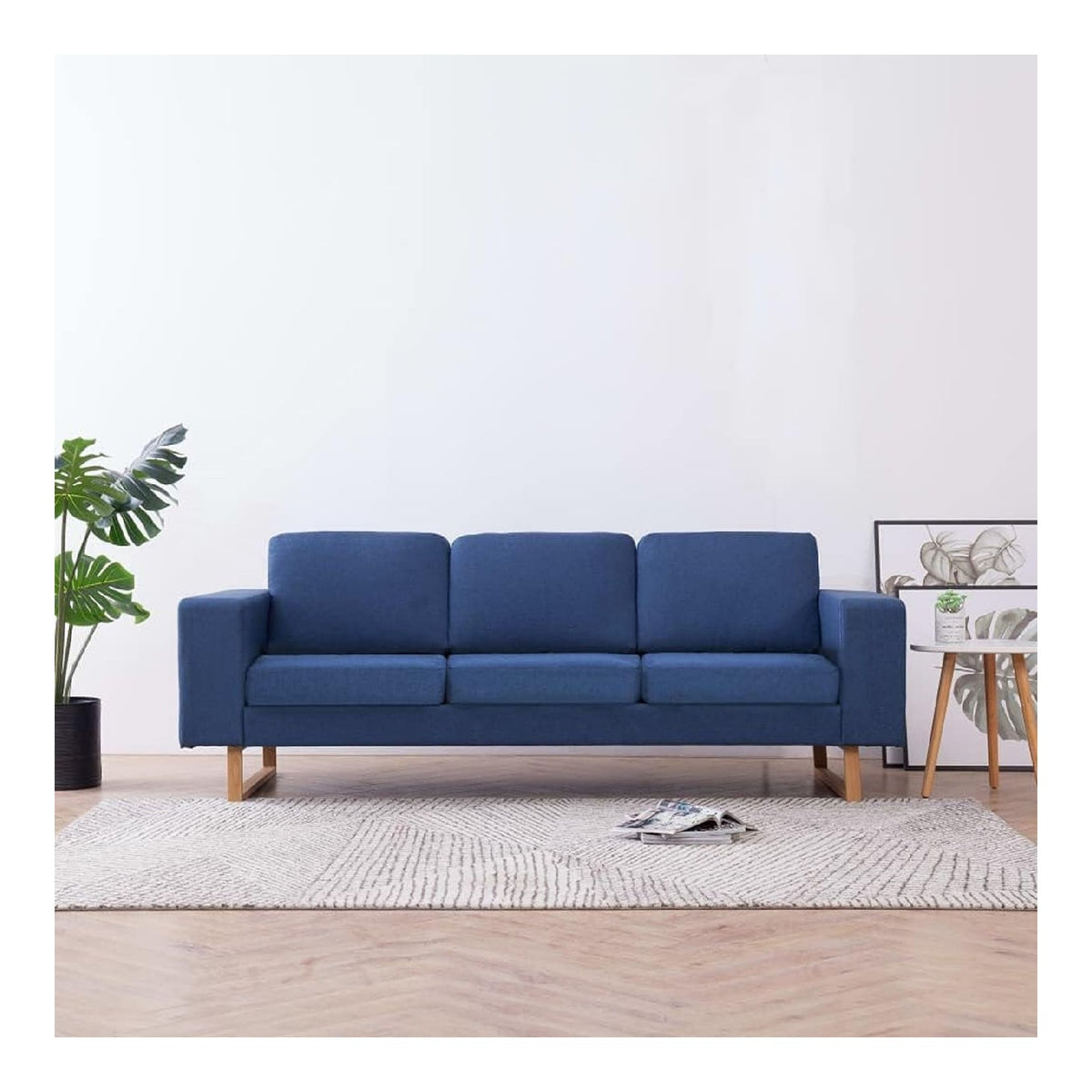Mobelstuck mit 3 Sitzplatzen aus blauem Stoff, Schlafsofa, Wohnzimmersofa, Sofas fur den Au enbereich, fur den Garten, fur Wohnzimmer, Terrasse, Au enbereich