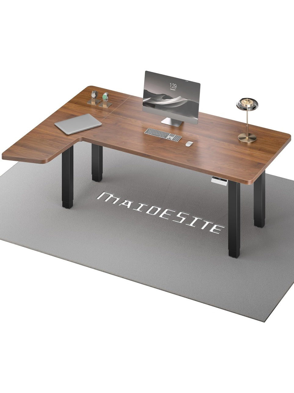 Elektrisch hohenverstellbarer L Schreibtisch 160 x 120 cm mit Dual Motor USB C Anschluss und 160 kg Tragkraft