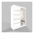 120 cm Moderner Schiebeturenschrank 2 Turen Wei Kleiderschrank L3 Kleiderschrank mit Spiegel fur Schlafzimmermobel Set mit Kleiderstange Aufbewahrung