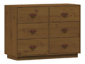 Sideboard mit Schubladen Schrank Anrichte Beistellschrank Kommode Schubladenschrank Mehrzweckschrank Honigbraun 100x40x75cm Massivholz Kiefer