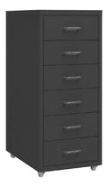 Rollcontainer Aktenschrank Metall mit 6 Schubladen Anthrazit