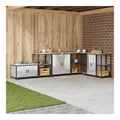 Kuchenaufbewahrung mit Regal und 2 Turen Silber 90 x 50 x 92 cm Stahl, robuster Kuchenschrank fur Stauraum und Ordnung, vielseitiges Buffet fur Kuche, Esszimmer, Flur, Speisekammer