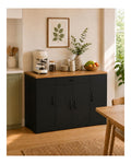 Buffetschrank Sideboard Schwarz modern schmal Esszimmer 110 x 30 x 70cm
