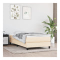 Bettgestell Familienbett Plattformbettrahmen Schlafzimmermobel Inneneinrichtung Schlichte und Saubere Optik Creme 203x80x25 cm