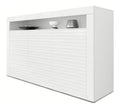Sideboard Valencia, Made in Germany, Kommode mit 3 Turen und 1 offenem Fach, Wei Matt/Wei Hochglanz Harmony mit 3D Struktur/Wei Hochglanz (155 x 92 x 40 cm)