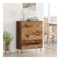 Rustikales Sideboard aus Verbundholz und Eisen 69,5 x 34 x 90 cm mit Schubladen fur Wohnzimmer, Kuche und Flur, langlebige Kommode mit Stauraum und zeitlosem Design