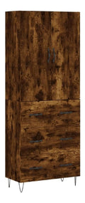 Buffet Bahut Kommode Schrank Aufbewahrungsschrank Organizer Kuche Wohnzimmer Wohnzimmer Hoch 69,5 x 34 x 180 cm Holz Holz Braun 02_0033544