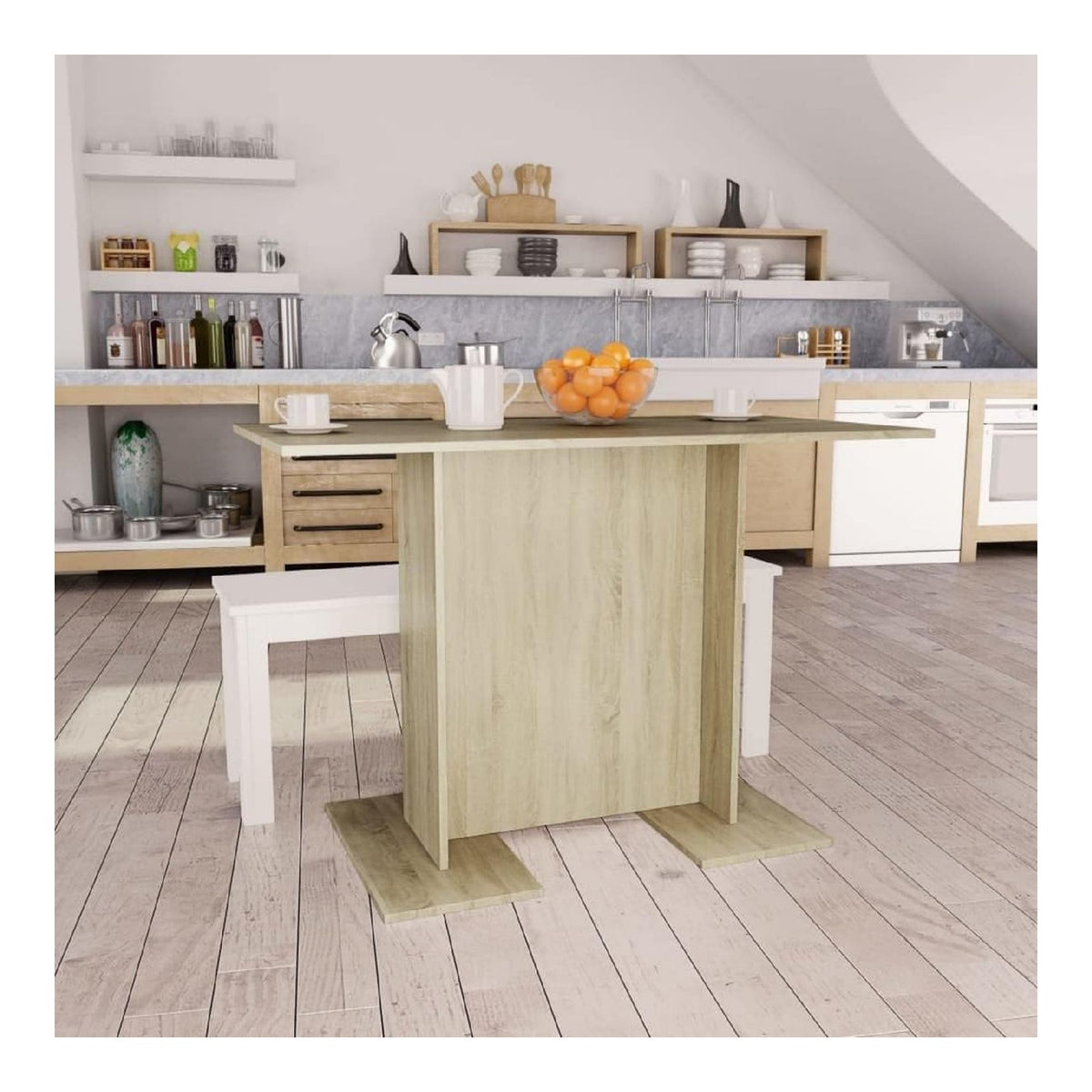 Esstisch Sonoma-Eiche 110x60x75 cm Esszimmertische EsszimmermoBel KuChentisch Tischplatte KuChentisch Kleiner Tisch Wohnzimmer Esstisch Holz KuChenmoBel KuChe Tisch Holzwerkstoff