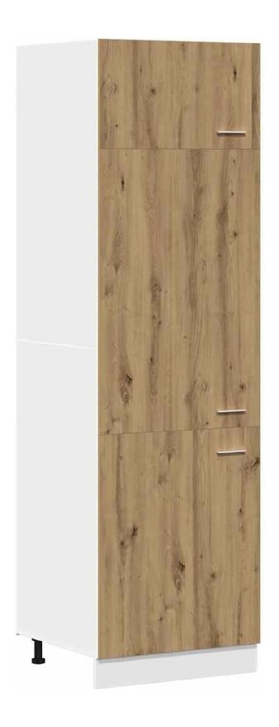 Kuhlumbauschrank 60x57x207 cm Artisan-Eiche Holzwerkstoff Kuche mit 3 Turen und 4 Fachern