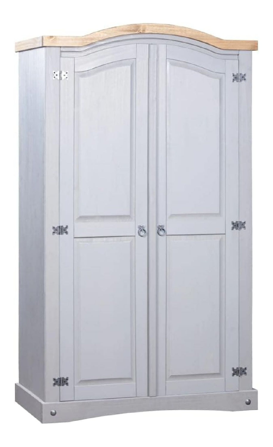 Schrank aus mexikanischem Kiefernholz, Krone, 2 Turen, grau, platzsparende Schranke, Kuchenmobel, Wohnzimmer, Kuchenschranke, Kuchenmobel, Wohnzimmer, Anrichte