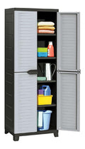 Yumeng Kunststoffschrank, Lagerschrank, Kunstoffschranke, Putzmittelschrank, Gerateschrank, Beistellschrank, Mehrzweckschrank, 65x45x181 cm