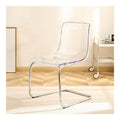 Transparenter Esszimmerstuhl fur den Haushalt, minimalistisches Design, Freizeit-Acryl-Stuhl mit transparenter Acryl-Stuhllehne und verzinkten Stuhlbeinen, Esszimmer, Wohnzimmer, Buro, Transp. (Farbe: