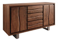 Kommode Live-Edge Akazie Braun 147 cm 2 Turen 3 Schube Baumkante Sideboard
