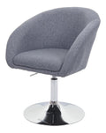 Esszimmerstuhl HWC-F19 drehbar - Stoff/Textil dunkelgrau