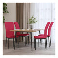 Fengshui Samt Esszimmerstuhl Weinrot, 4 STK, Eisenrahmen