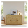 Modernes Sideboard Buffet Stauraum mit 5 Schubladen und 2 Turen, Mobel Kommode im Landhaus Stil, Moderner Sideboard Aufbewahrungskommode fur Wohnzimmer, Esszimmer, Schlafzimmer