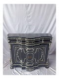 Kunibert Antike konigliche Louis XIV. Louises Barock Rokoko Stilmobel Kommode Sideboard Kommodenschrank Sideboardschrank Farbe: schwarz mit Silber Breite 131cm