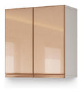 Wandschrank, Hangeschrank aus Holz, Turen aus Gehartetem Glas