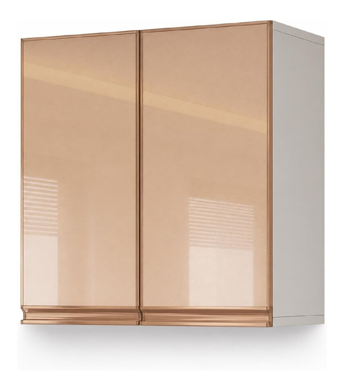 Wandschrank, Hangeschrank aus Holz, Turen aus Gehartetem Glas