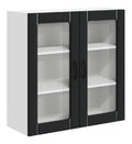 Kuchenschrank Lucca Schwarz 80 x 31 x 80 cm Holzwerkstoff moderner Kuchenkommode Innenbereich langlebig mit Arbeitsplatte Kuche und Stauraum fur Vorratsschrank Kuche