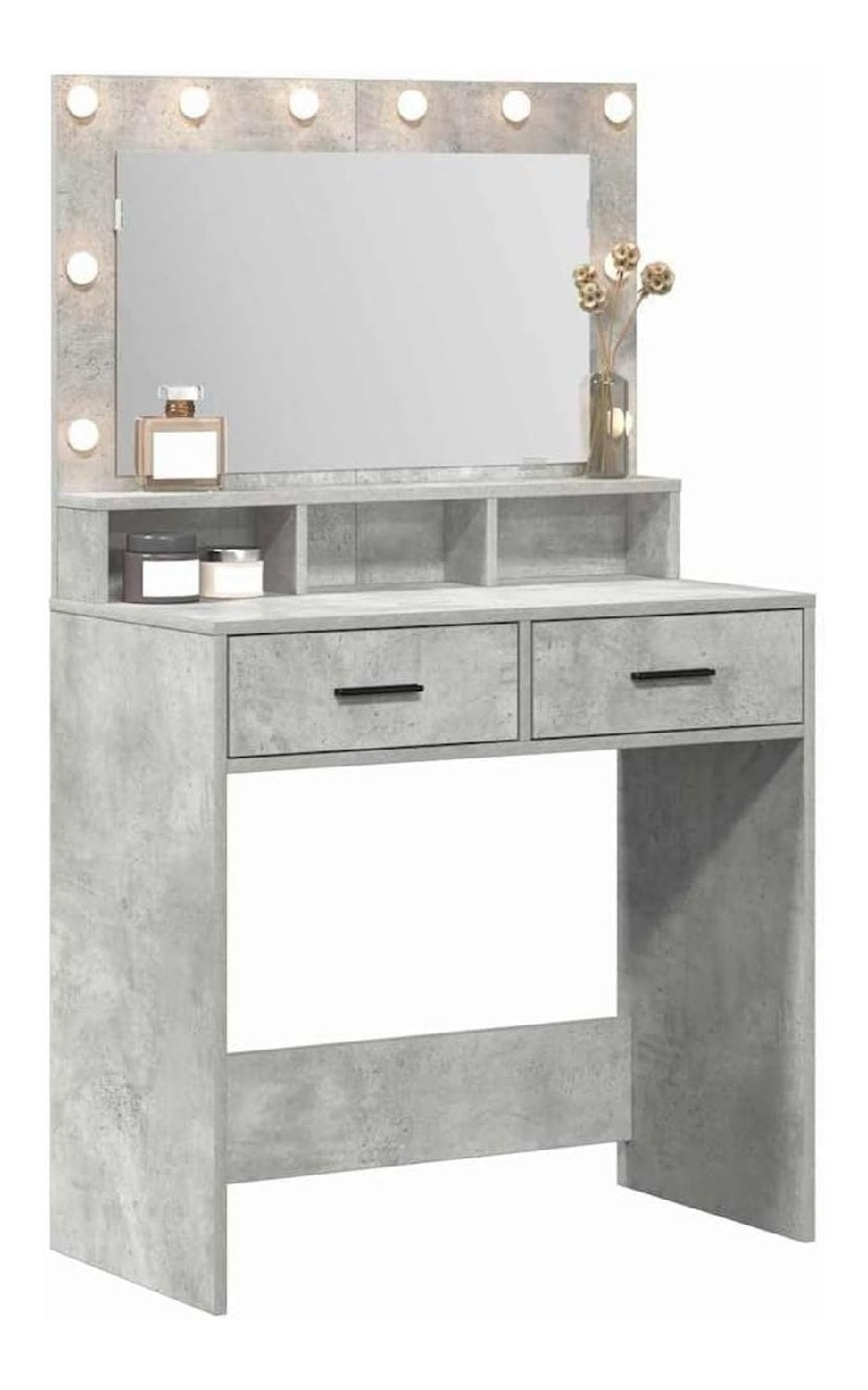Schminktisch Beton Grau 79 x 41 x 135 cm Holzwerkstoff