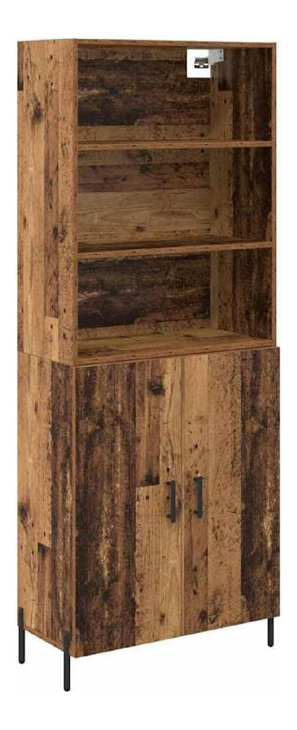 Anrichte aus altem Holz, 69,5 x 32,5 x 180 cm, mehrschichtiges Holz