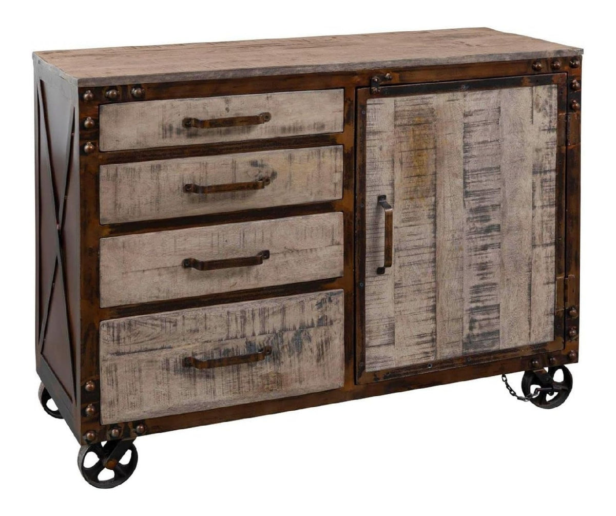 Sideboard Mango 120x46x92 braun lackiert Heavy Industry #225