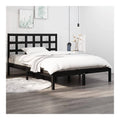 Bettgestell Holzbett Massivholzbett mit Latten Bettrahmen Einzelbett Schlafzimmermobel Betten Massives Kiefernholz Schwarz 140x190 cm
