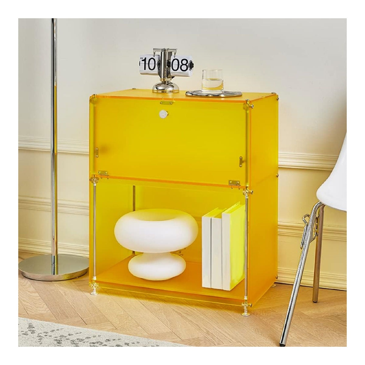 Acrylregale, Acrylschlie facher, transparente Wohnschranke, Wohnzimmerschranke, Sideboards,Orange