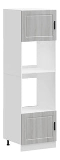 Herdumbauschrank 2er Set Porto Grau Sonoma Holzwerkstoff