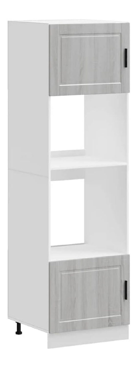 Herdumbauschrank 2er Set Porto Grau Sonoma Holzwerkstoff