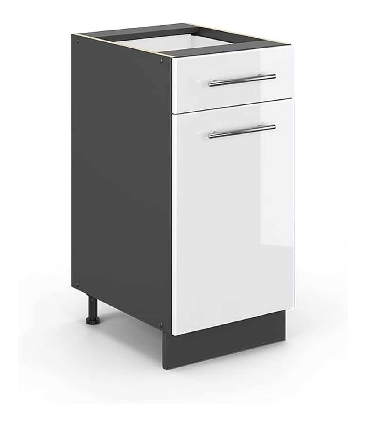Kuchenunterschrank Fame-Line, Wei Hochglanz, 40 cm