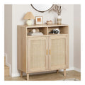 Zstar 36' Modernes Rattan-Sideboard-Buffet-Schrank - Kuchenaufbewahrung Mit 2 Turen Und Regal, Akzentmobel Fur Esszimmer, Wohnzimmer, Eingangsbereich Und Kaffeebar