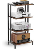 HiFi Regal mit vier Ebenen aus Holz und Metall fur Audio Gerate