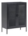 Metallschrank mit 2 Turen schwarz Stahl Kuchenschrank Indusrie Wakatipu