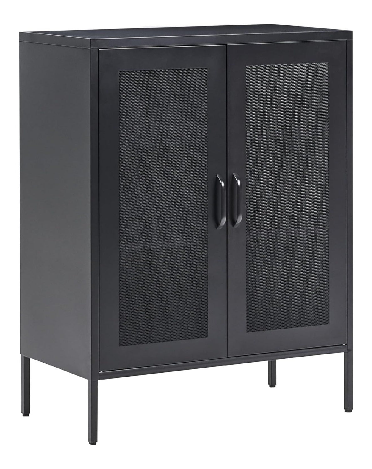 Metallschrank mit 2 Turen schwarz Stahl Kuchenschrank Indusrie Wakatipu
