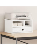 Mobiler Druckerstander aus Holz in Weiss mit Ablageflache fur Drucker Faxgerat oder Aktenvernichter 40 x 32 x 22,5 cm