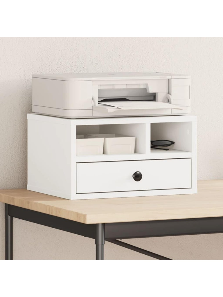 Mobiler Druckerstander aus Holz in Weiss mit Ablageflache fur Drucker Faxgerat oder Aktenvernichter 40 x 32 x 22,5 cm
