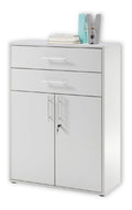 PRONTO Aktenschrank abschlie bar, lichtgrau - Buroschrank mit Schubladen und Turen - Modernes Buromobel Komplettset - 80 x 111 x 35 cm (B/H/T)