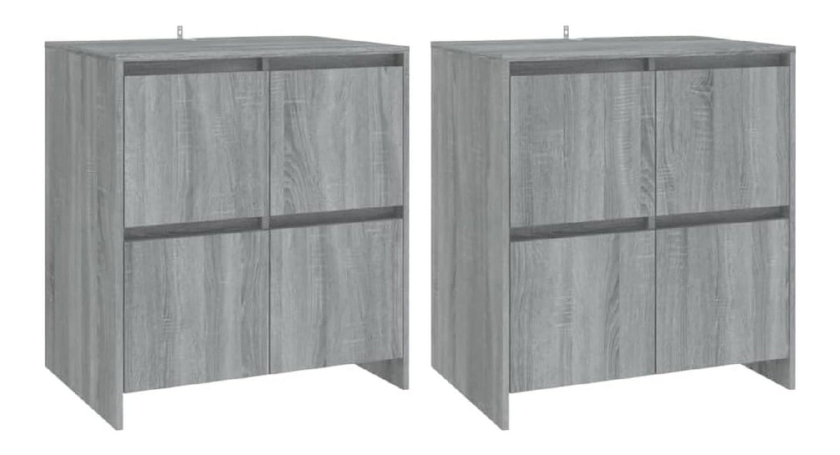 Buffet Bahut Kommode Schrank Aufbewahrungsschrank Organizer Kuche Wohnzimmer 2 Stuck Sonoma 70 x 41 x 75 cm Holz grau 02_0036969